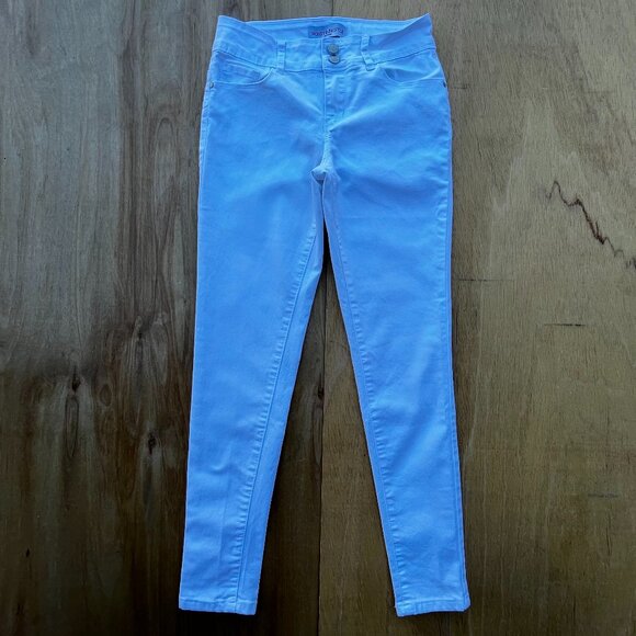 HONEY & BRISTLE PETITE  LOW RISE ANKLE WOMEN’S WHITE STRETCH JEANS sz 27 DENIM - Picture 1 of 9